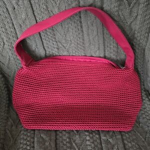 Ruby Red Woven Shoulder Bag